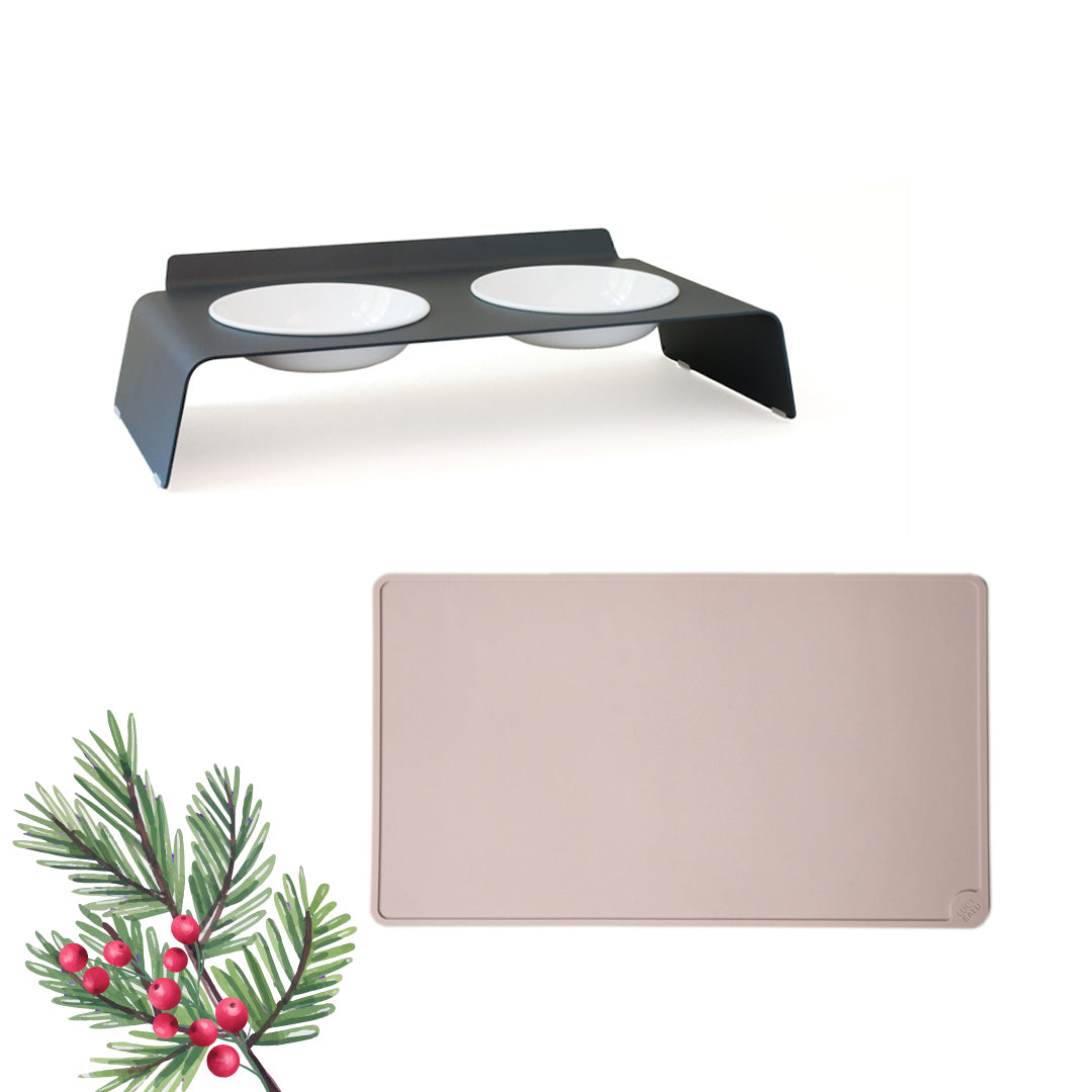 Futterstation & Napfunterlage Set