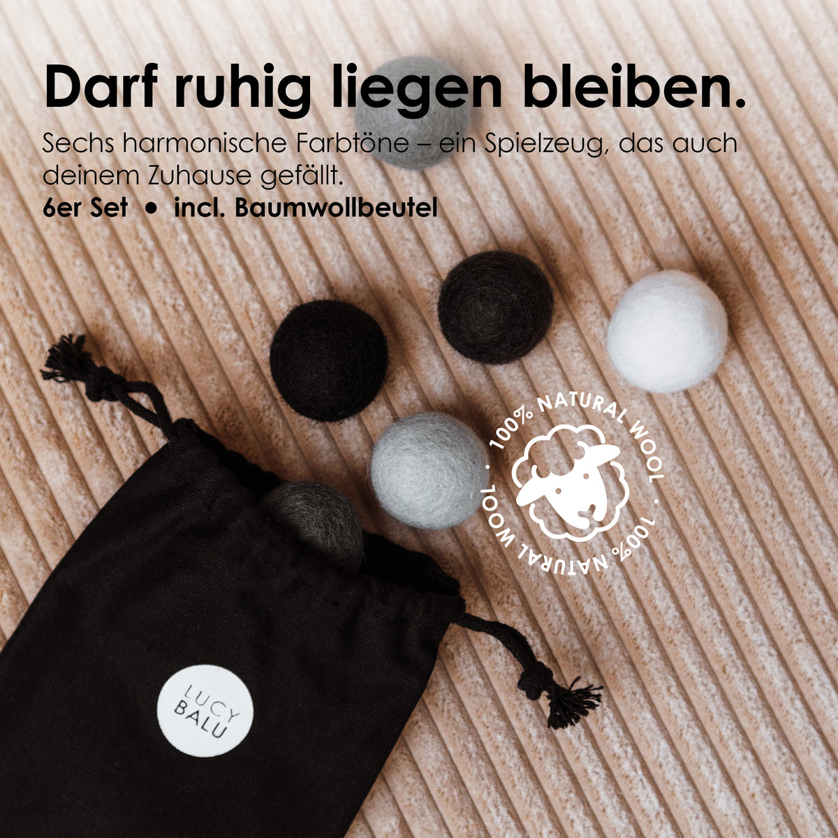 SHADES OF GREY felt balls