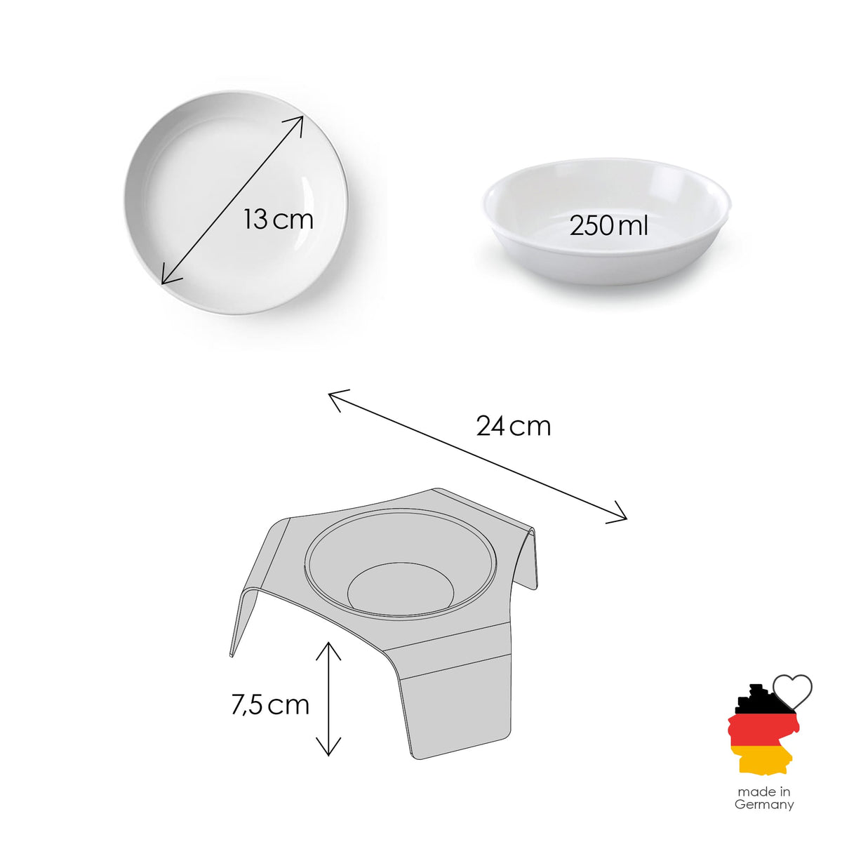 Cat food bowl & place mat set