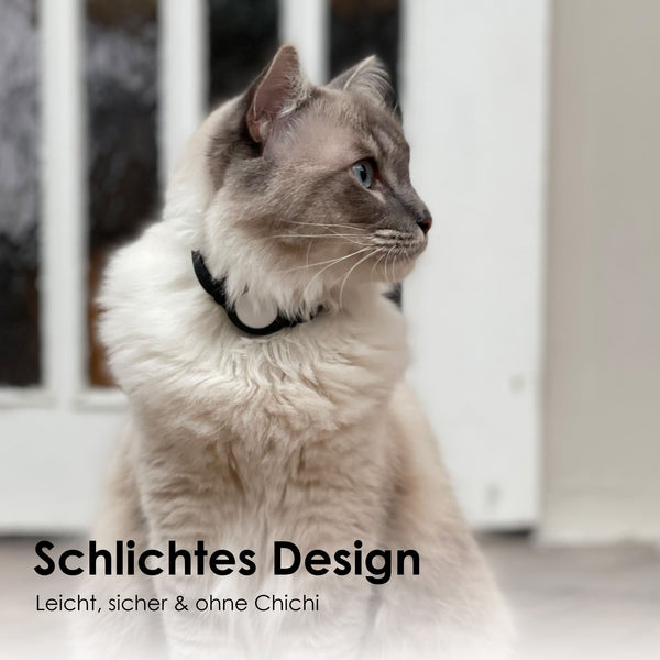 AirTag Kattenhalsband met bel - Niet-afgescheiden lederen kattenhalsband met Apple