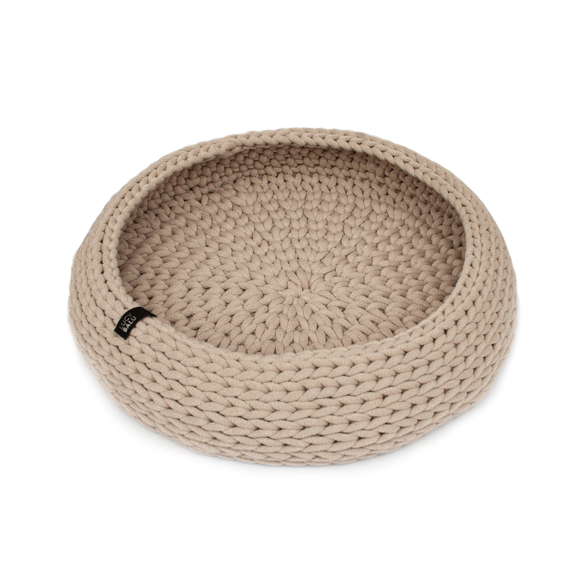 Katzenbett Strick Beige