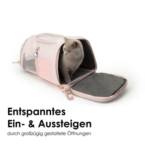einfaches Ein- & Aussteigen beim Katzenrucksack