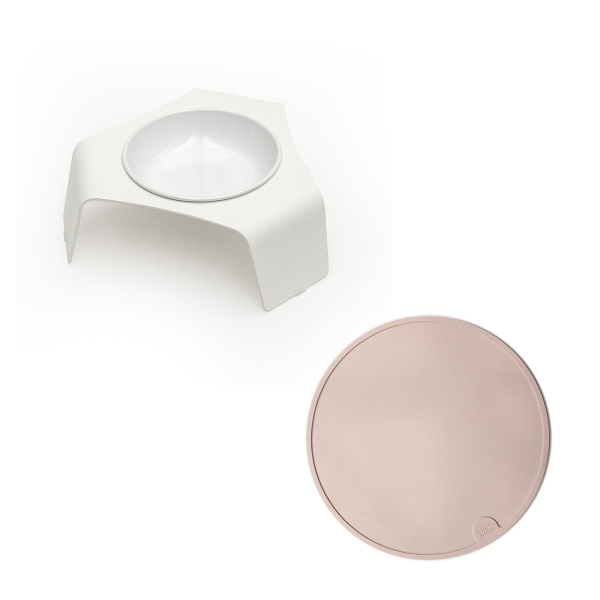 Cat food bowl & place mat set