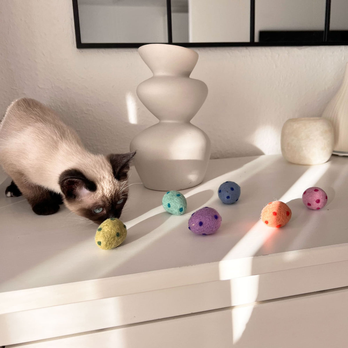 RAINBOW EGGS Cat toy