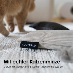 Bunnykick Kissen aus Cord mit Katzenminze und Merinowolle für Katzen