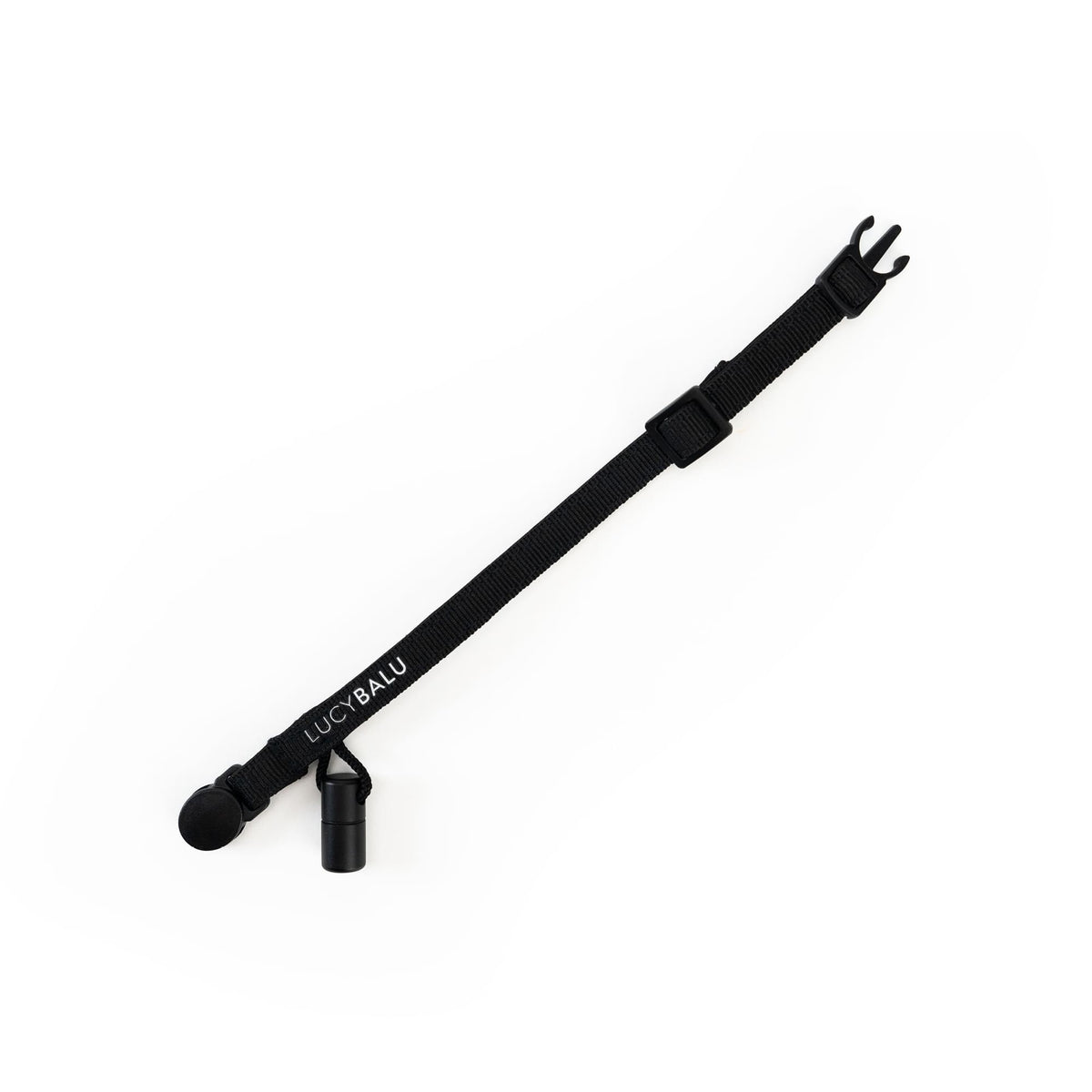 Verstellbares Katzenhalsband in Schwarz mit Sicherheitsverschluss und wasserdichter Notfallkapsel.