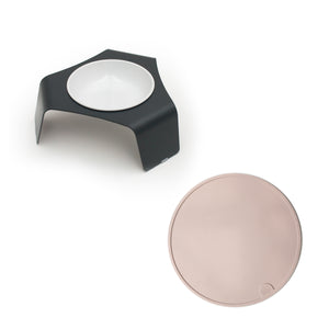 Cat food bowl & place mat set