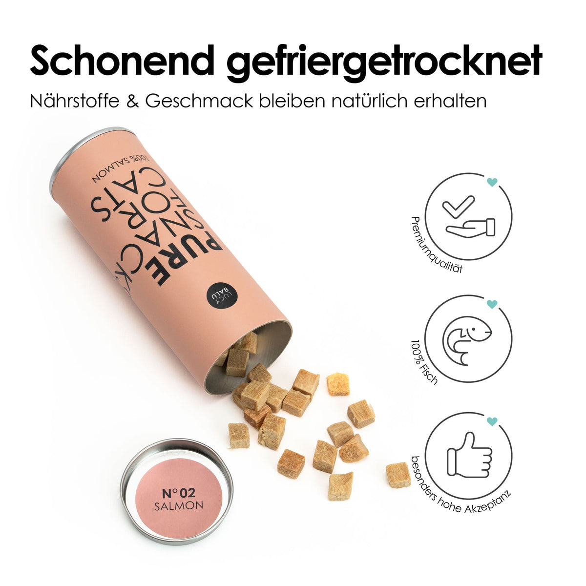 PURE Katzensnacks Lachs gefriergetrocknet