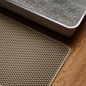 katzen treu matte in sand vor steeloo katzentoilette