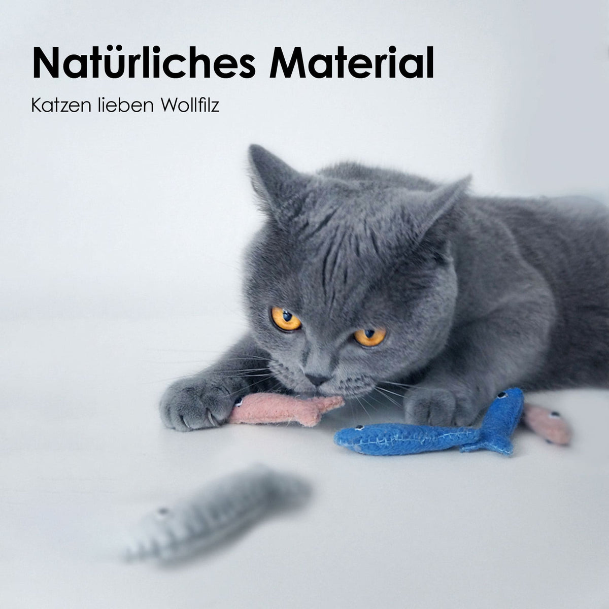 LucyBalu Giocattolo Per Gatti Sardine In Feltro - Con Erba Gatta, Realizzato A Mano In Nepal - Foto 6