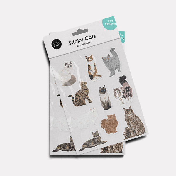 STICKY CATS Filzaufkleber mit schönen Katzenmotiven