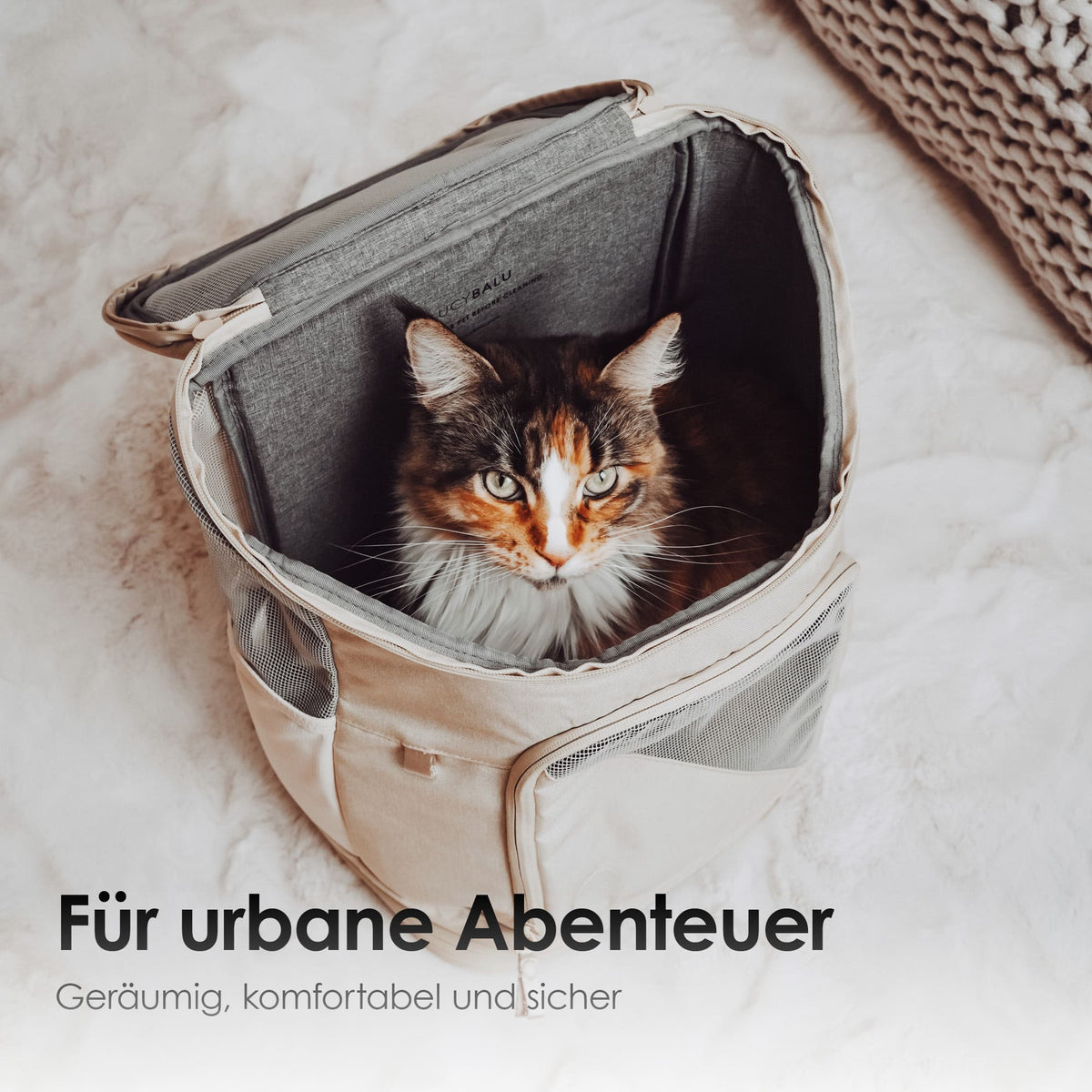 LucyBalu® Katzenrucksack zum Transport von Katzen