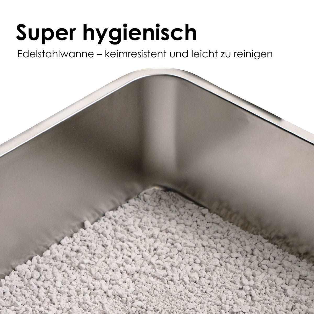 hygienisches Katzenklo mit Edelstahlwanne